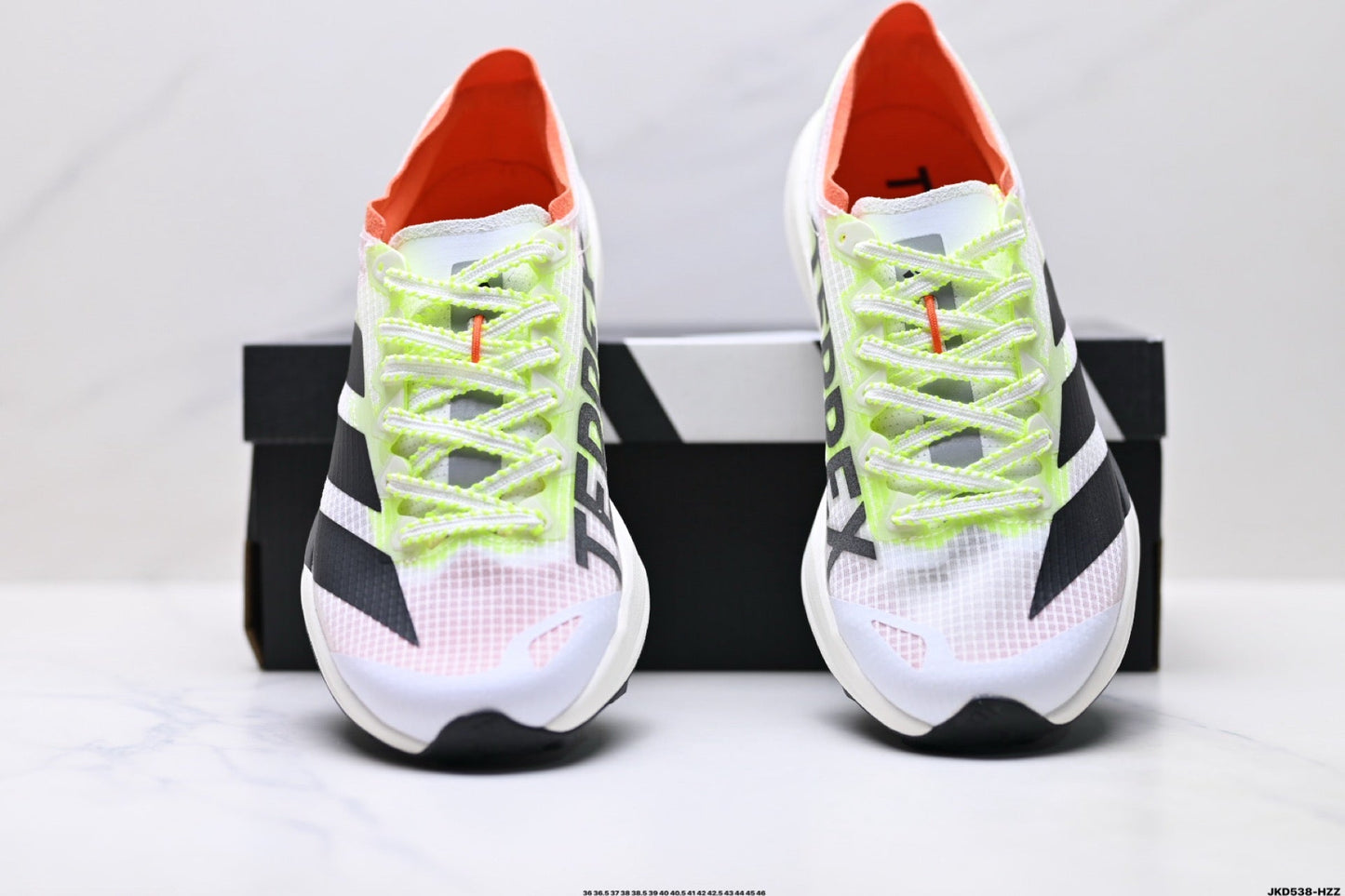 Adidas K81801550 Unisex Running Shoes #2 - White/Pink/Neon Green - image 12