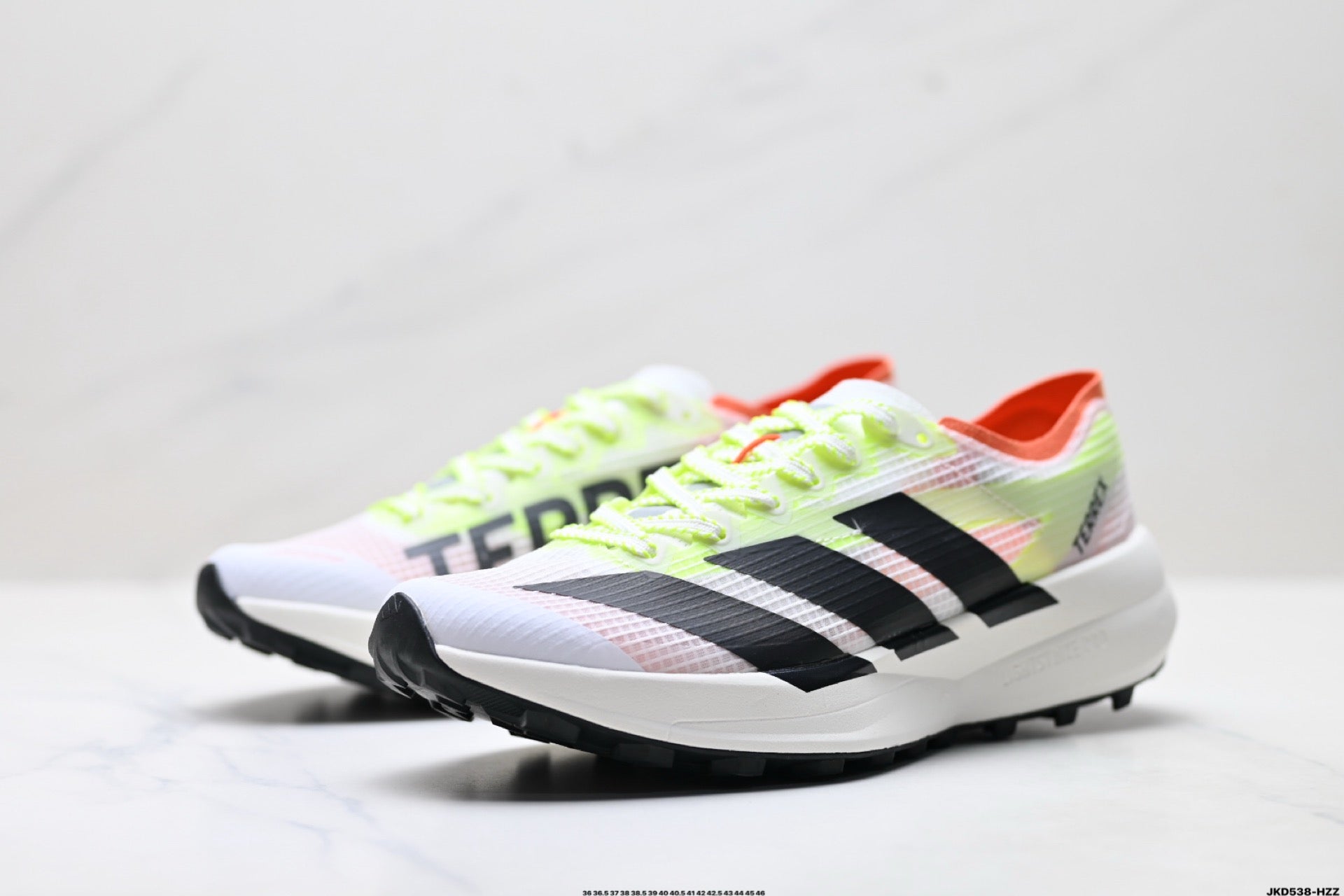 Adidas K81801550 Unisex Running Shoes #2 - White/Pink/Neon Green - image 15