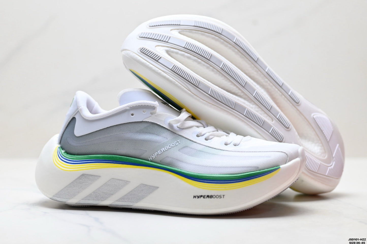 Adidas K81801850 Unisex Running Shoes - White/Green - image 19