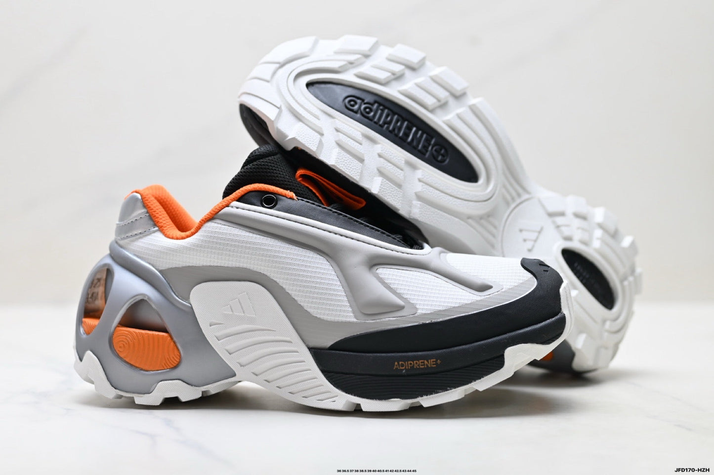 Adidas K81801650 Unisex Running Shoes #2 - Black/White/Orange - image 4