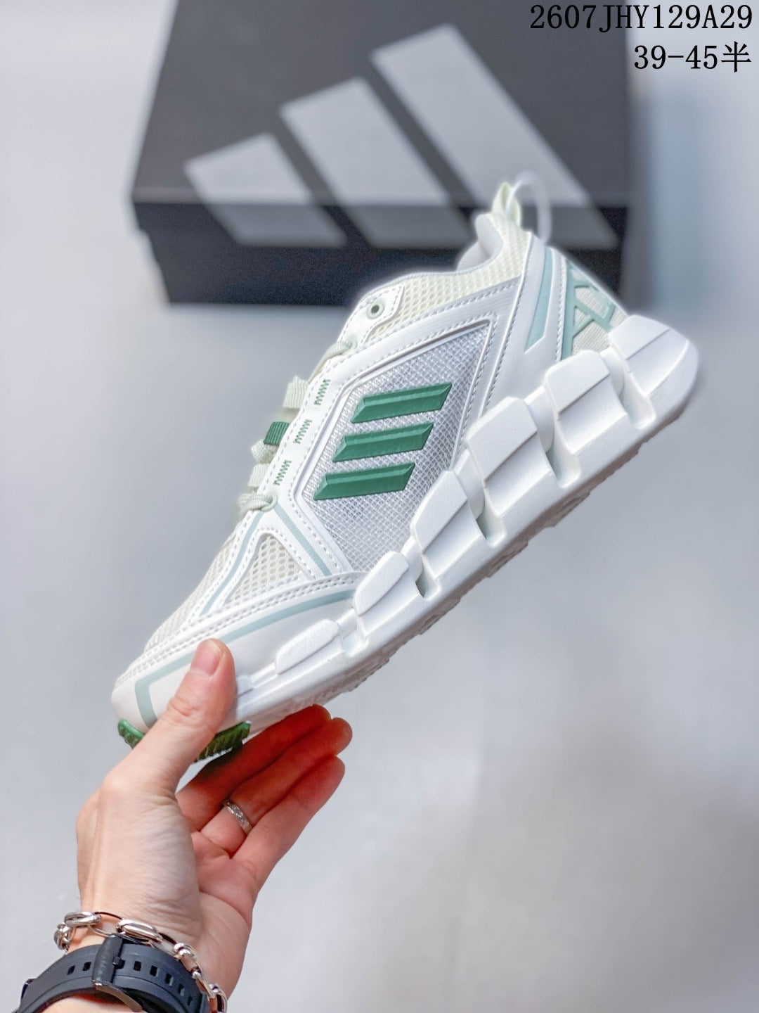 Adidas KK01550 Men's Running Shoes - White/Mint/Green - image 18