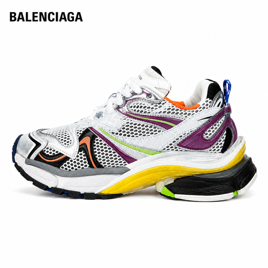 Balenciaga Runner White Silver Multicolor Mesh Sneakers
