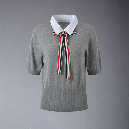 MR.TOM  Women Ribbon POLO shirt