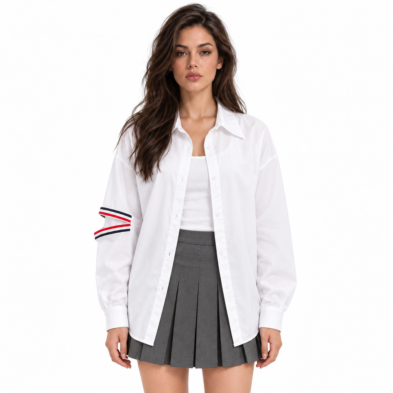Thom Browne Women's Double Sleeve Label Shirt