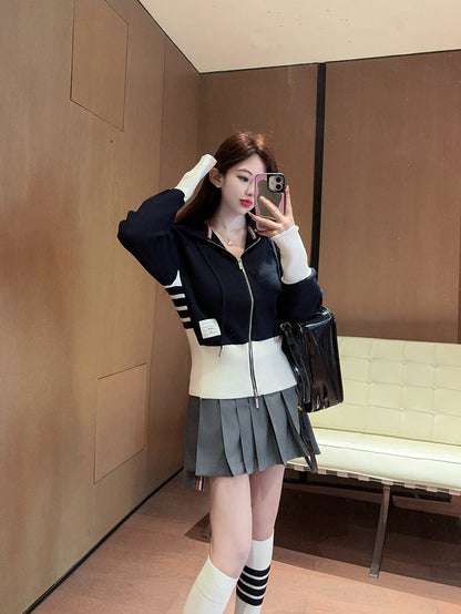 Thom Browne Women's Three-Bar Knit Skirt Suit
