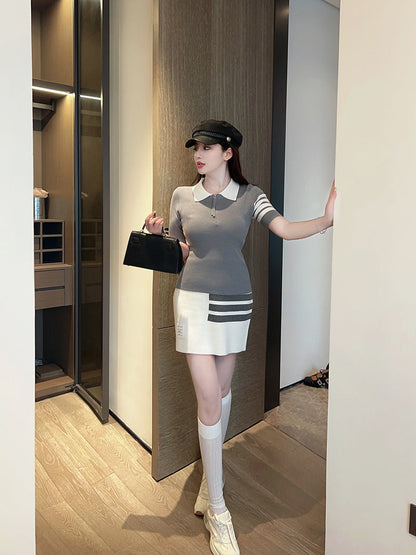 Thom Browne Women's Polo Collar Short-Sleeved Sweate
