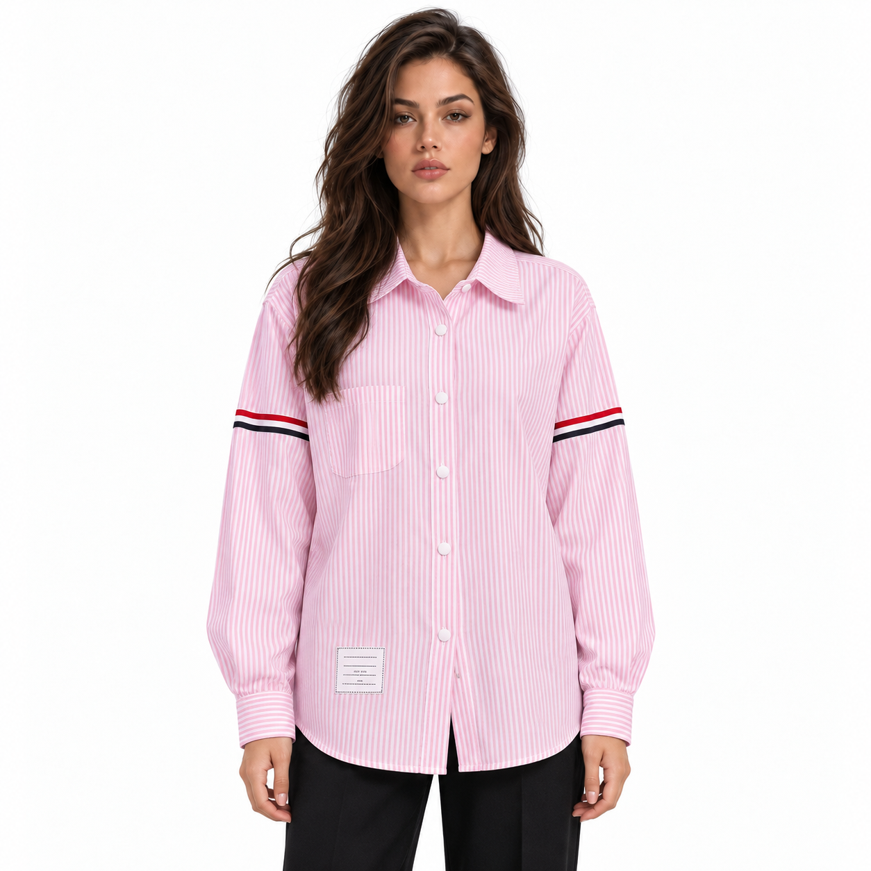 Thom Browne Women's Pink Striped Shirt