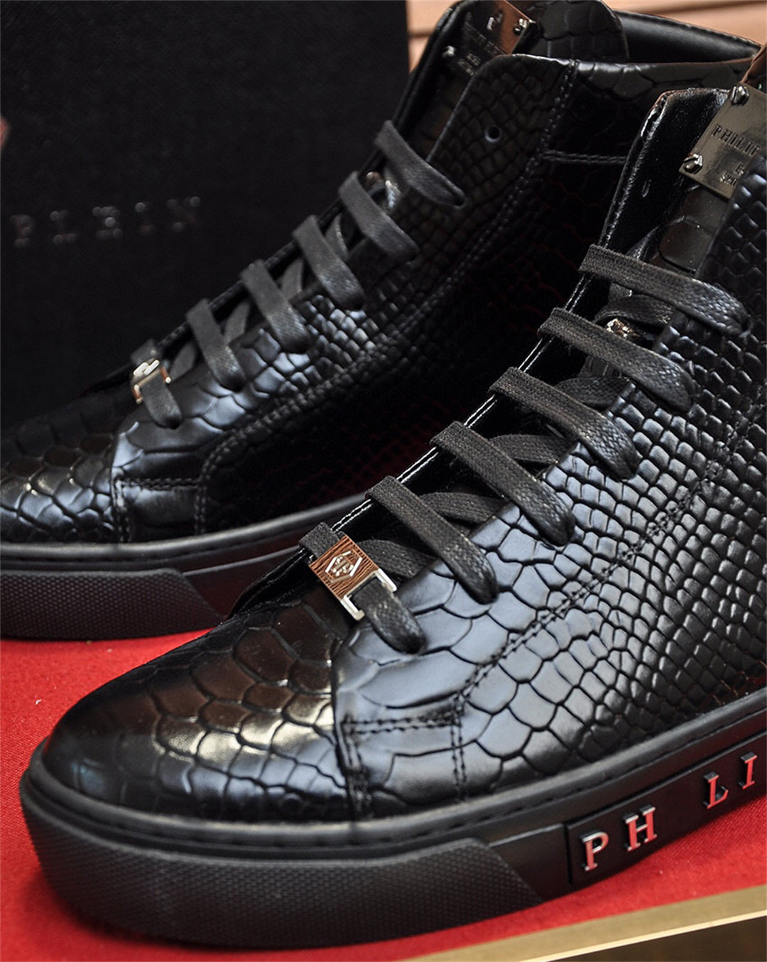 SOLA-Phillipp Novaj Viraj altsupraj ledaj Sneakers 