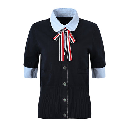 MR.TOM  Women Ribbon POLO shirt