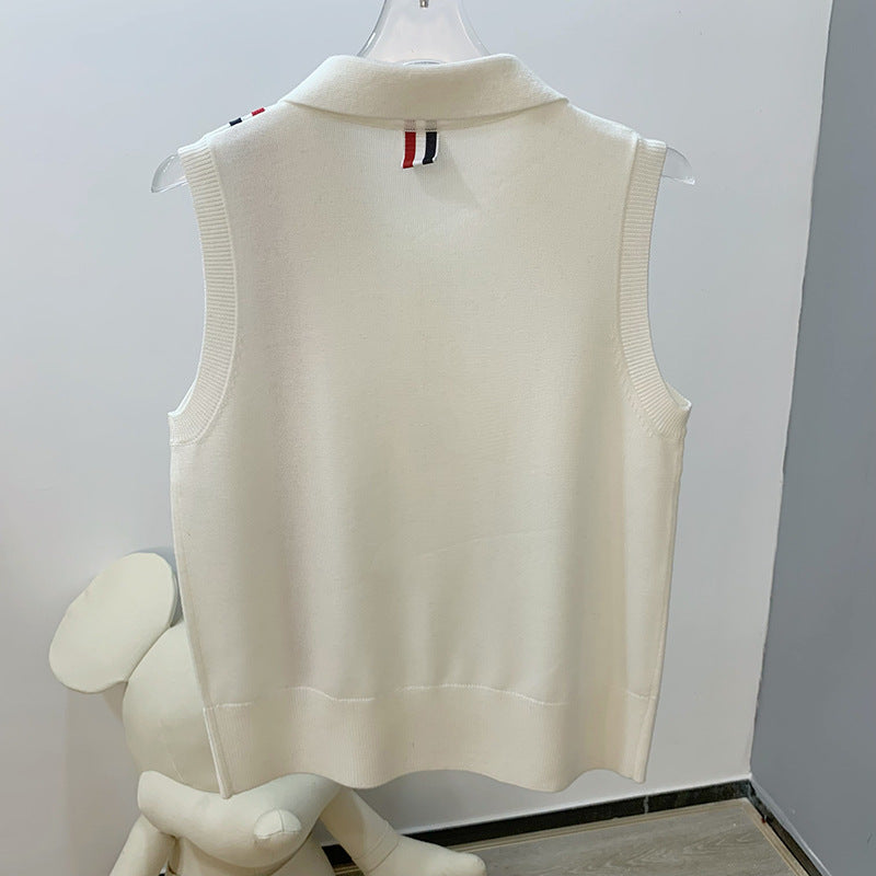 Thom Browne Women's Sleeveless Lapel Top