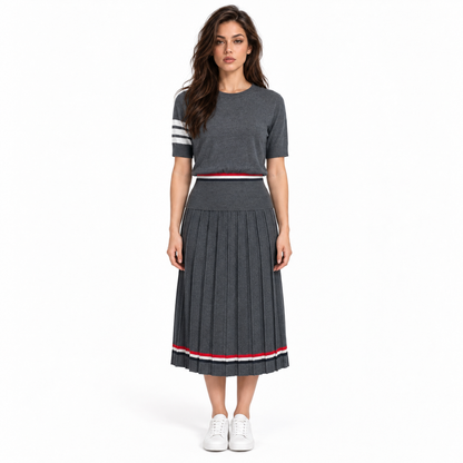 Thom Browne Women's T-Shirt & Midi Skirt Set