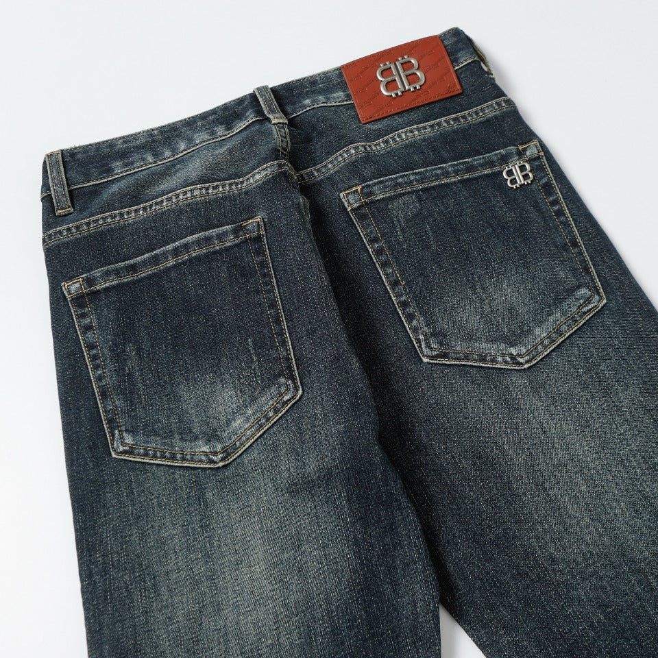 2025SS New Blue Distressed Jeans