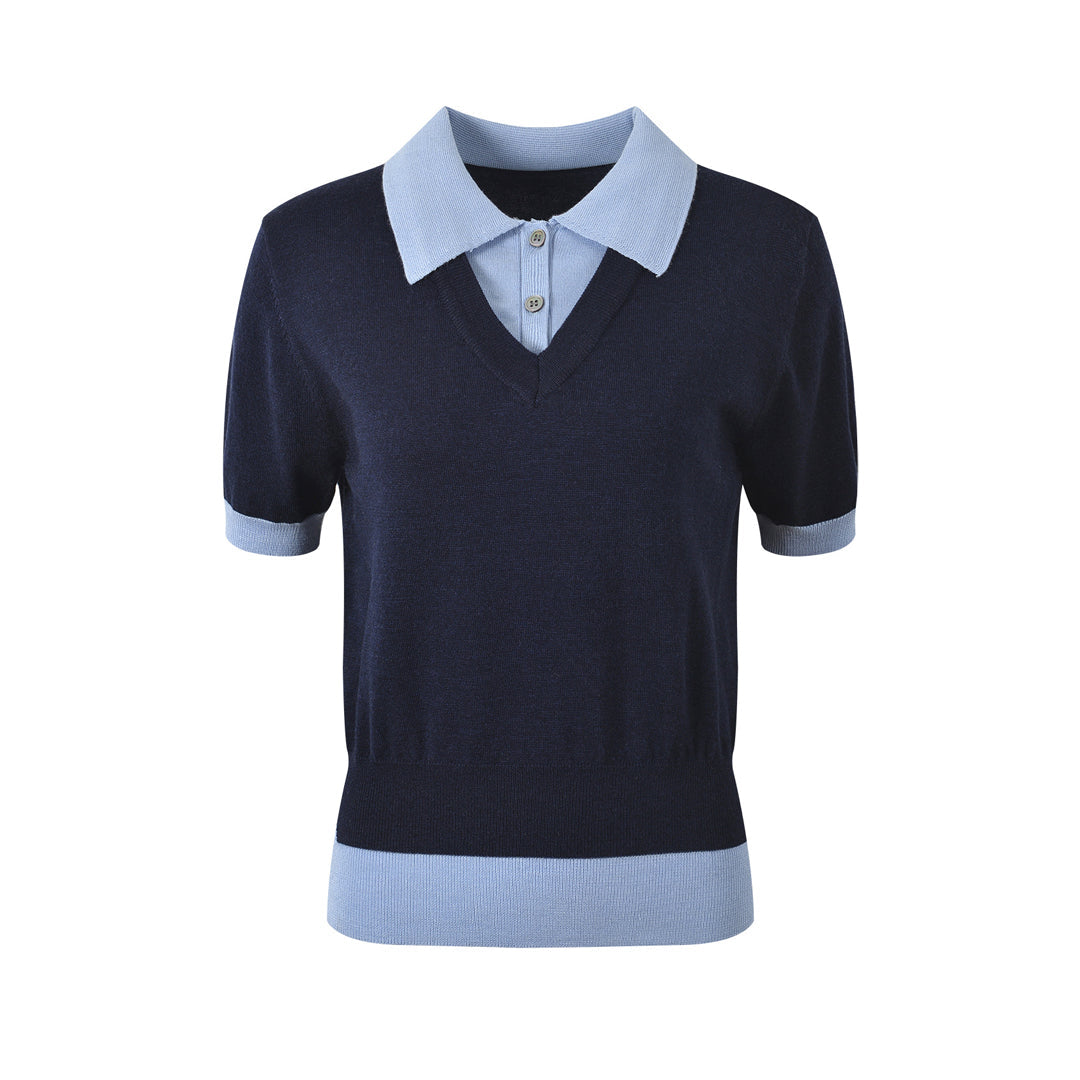 MR.TOM  Women Ribbon POLO shirt