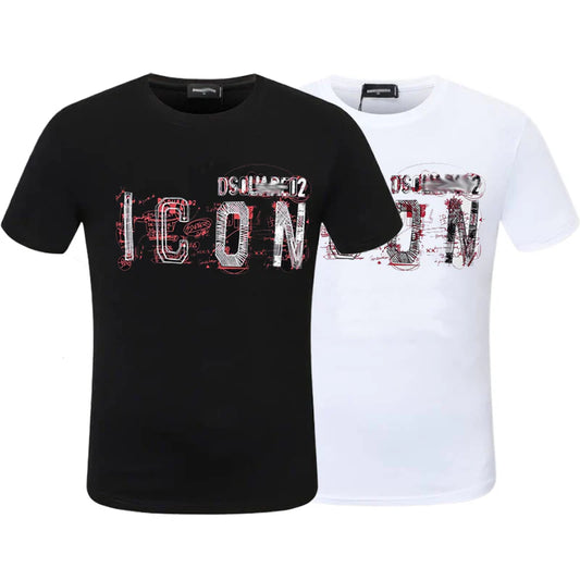 New-D2 Lettering Printed Cotton T-Shirt