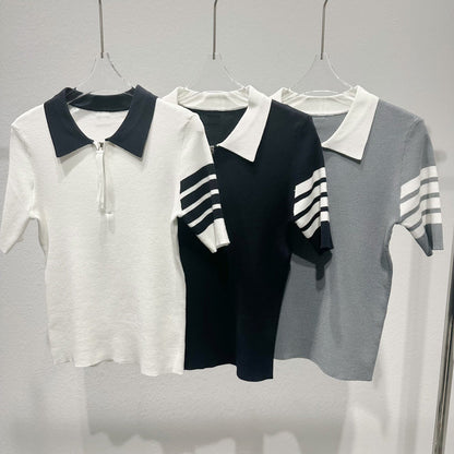 Thom Browne Women's Polo Collar Short-Sleeved Sweate