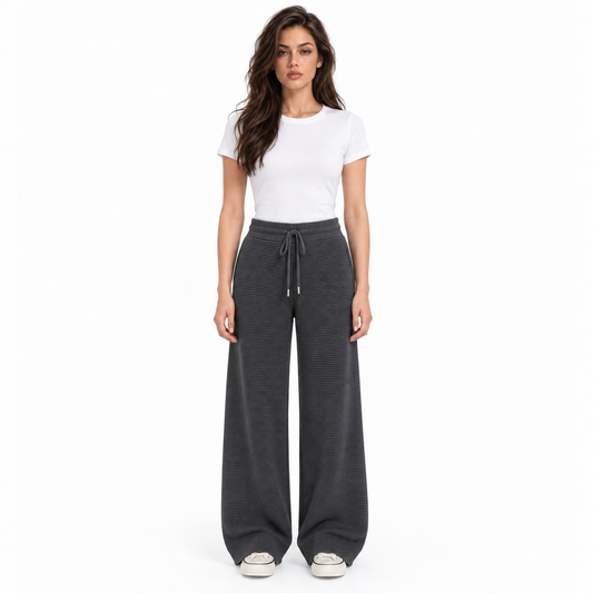Thom Browne Women's Wide-Leg Pants - 100% Cotton All-Match Straight Trousers