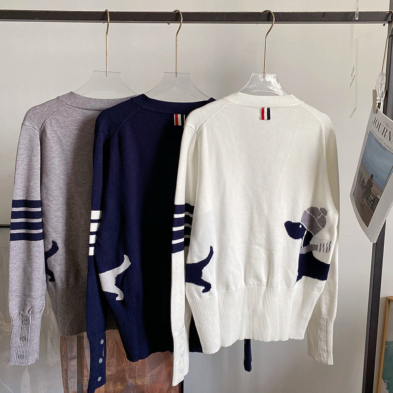 Dog V-neck sweater with back（副本） THOM TREND