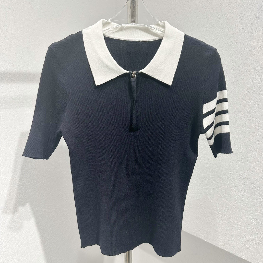 Thom Browne Women's Polo Collar Short-Sleeved Sweate