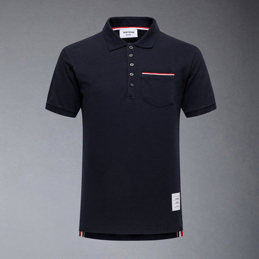 MR.TOM Pocket Stripes POLO Shirt