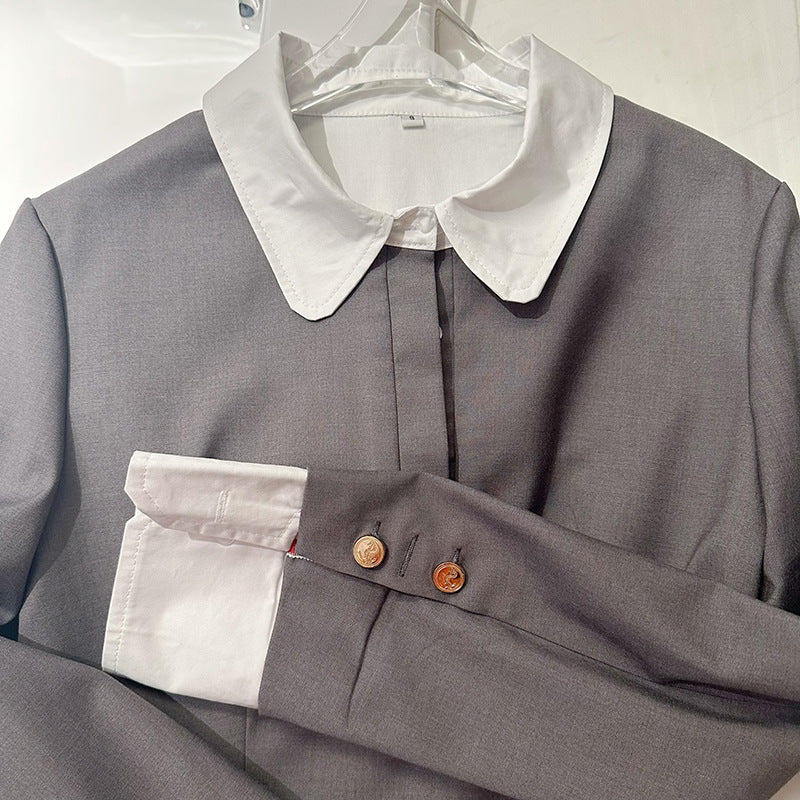 Hooded contrast cardigan and skirt set（复制） THOM TREND