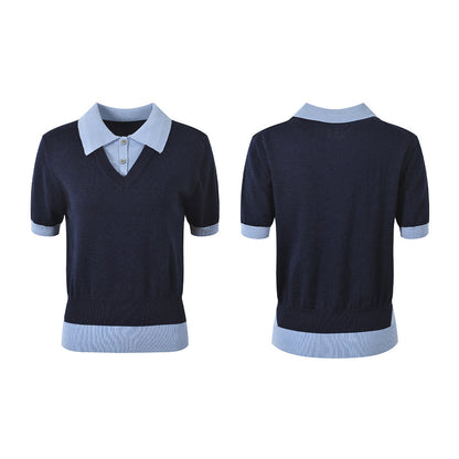 MR.TOM  Women Ribbon POLO shirt