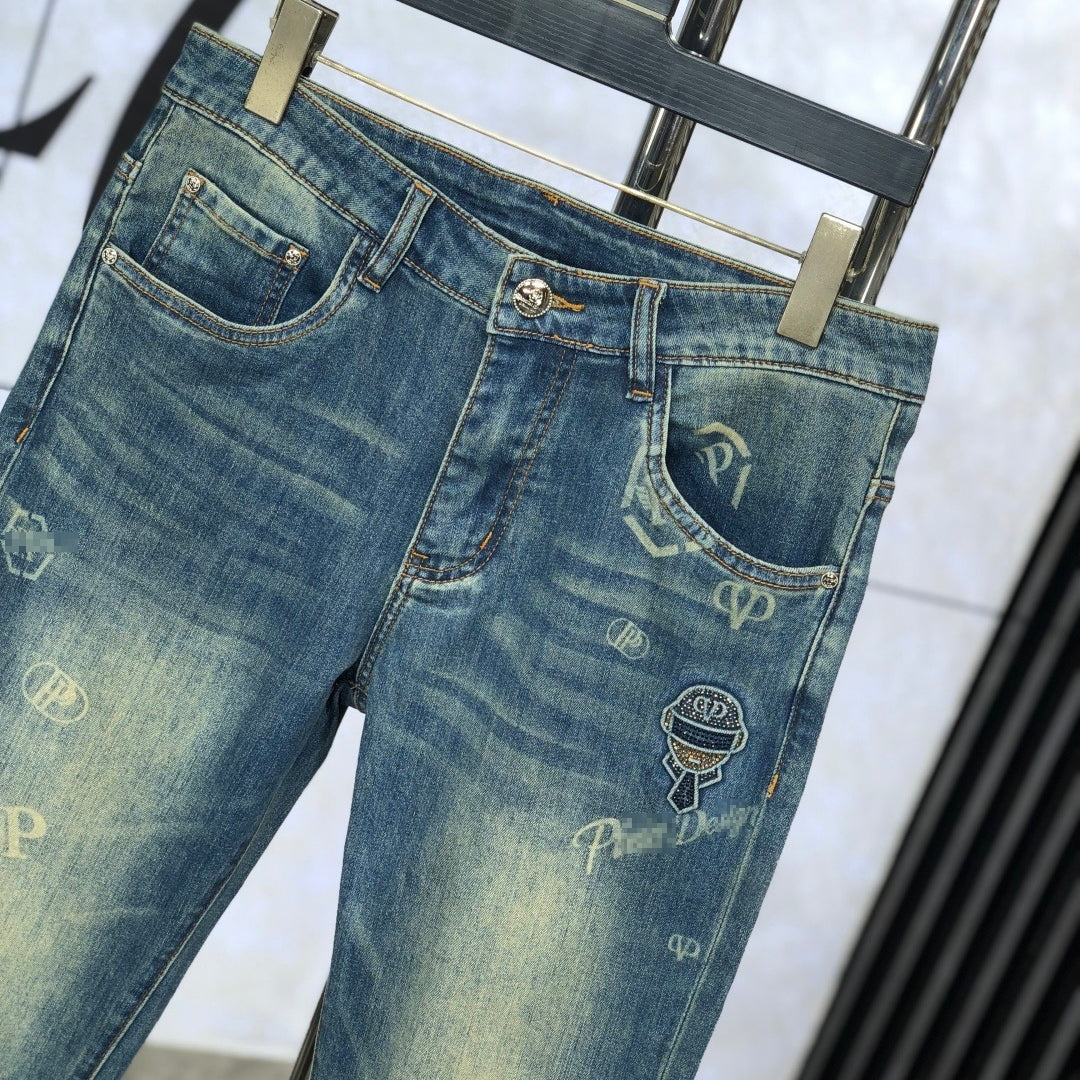 SOLA-PP Lettering Print Jeans