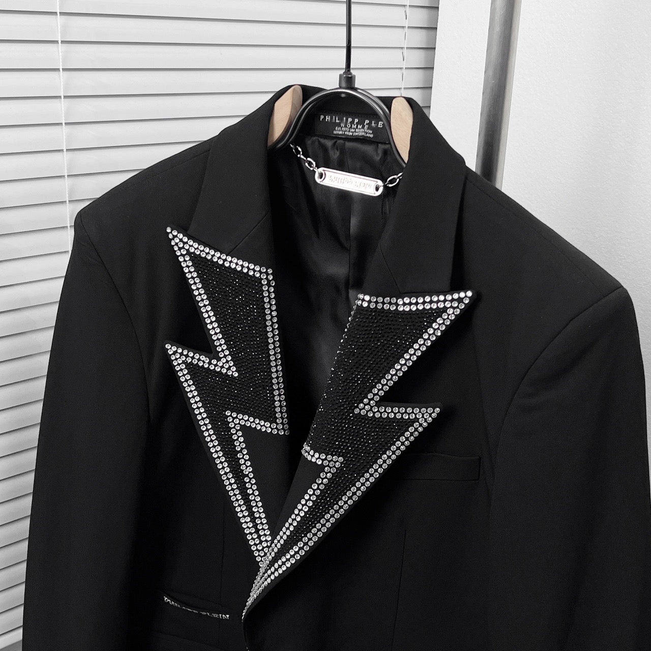 PP Men's Blazer with Lightning Rhinestones