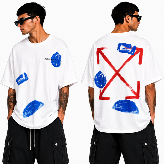 OFF-White  Arrow Logo Cotton T-shirt#32