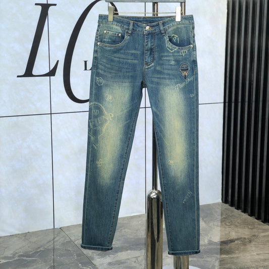 SOLA-PP Lettering Print Jeans