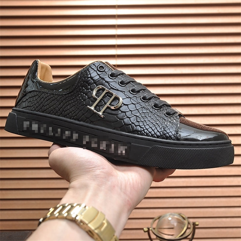 PP Men's Lettering leather sneakers