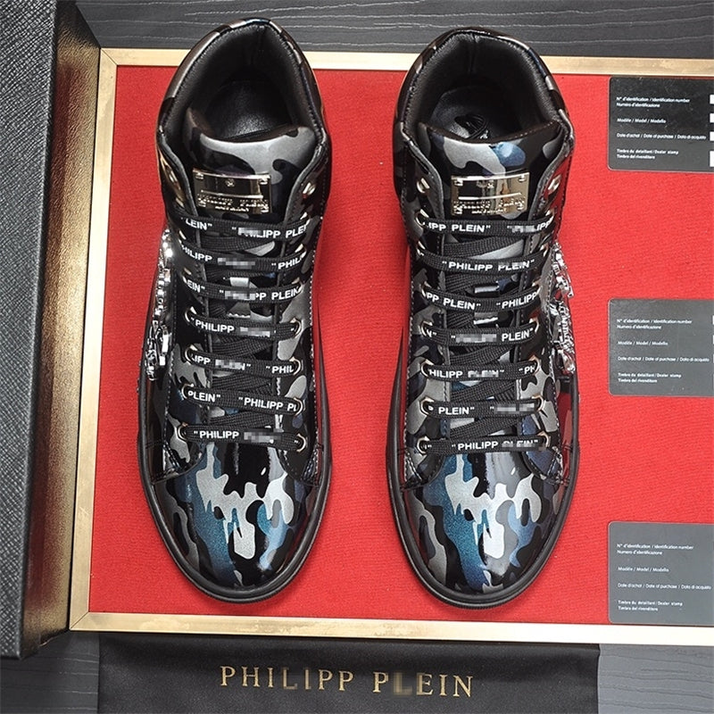 PP New Men's Camouflage leather sneakers