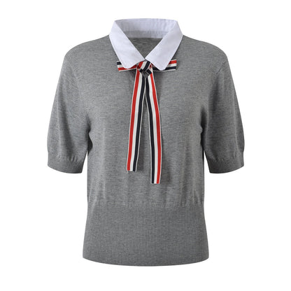 MR.TOM  Women Ribbon POLO shirt
