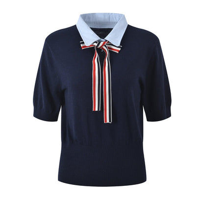 MR.TOM  Women Ribbon POLO shirt