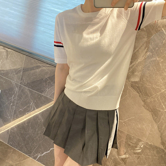 Thom Browne Women's Striped Short Sleeve T-Shirt
