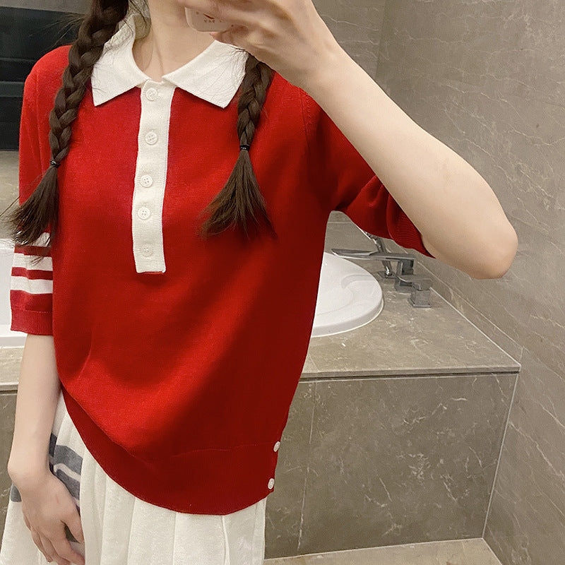 Thom Browne Women's Short-Sleeved Polo Shirt