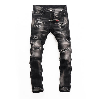 SOLA-DSQ2 Elastic washable holes Jeans