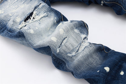 SOLA-DSQ2 New Man Ink splash Hole Jeans